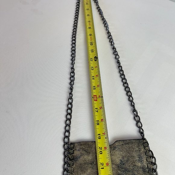 Black & Golf leather Crossbody Bag With Chain Strap - Picture 7 of 7